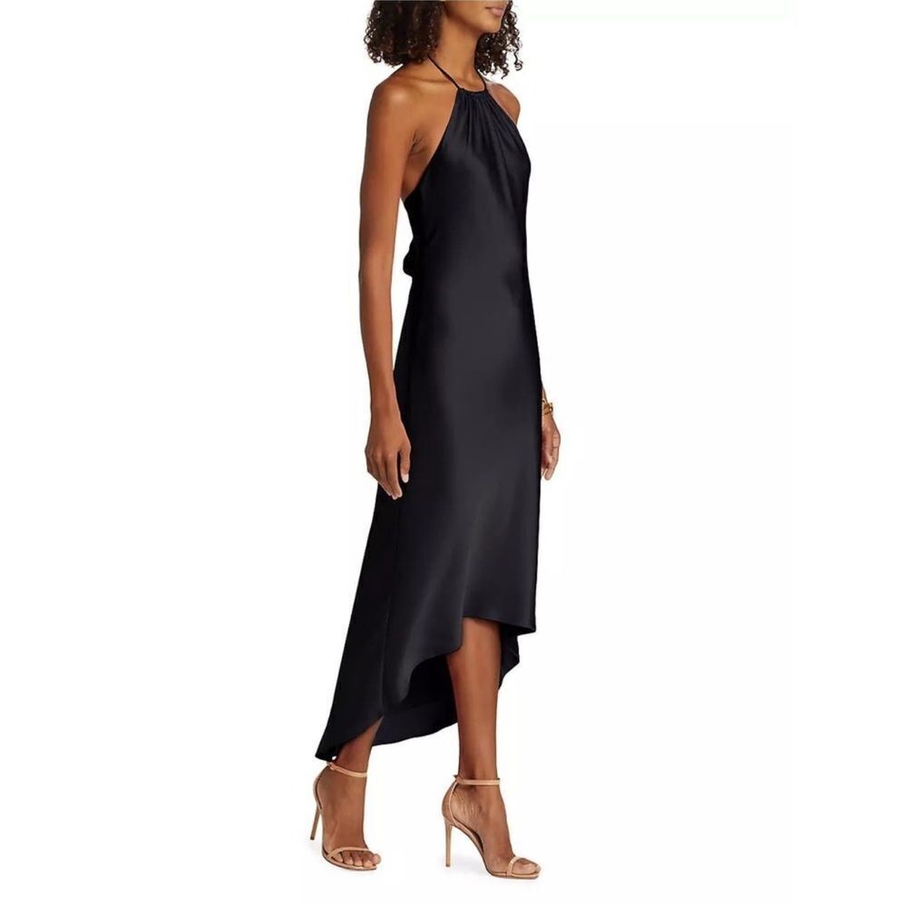 Alice + Olivia Rayni Midi Black Dress Size 6 - Picture 2 of 12